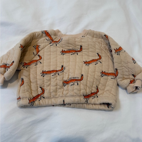 Zara Beige Fox Print Sweater - Picture 3 of 4